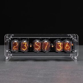 Real Nixie Tube Clock with Easy Replaceable IN-12 Nixie Tubes, Motion Temperature Humidity Sensors, Visual Effects, RGB LED Backlight, Alarm Clock, Christmas Gift Idea