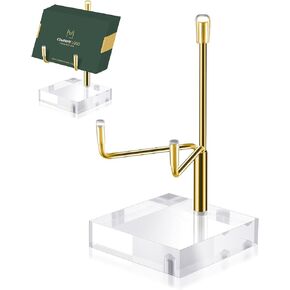 Sibba Plate Stands for Display Adjustable Metal Arms Photo Stand Easel Acrylic Base Small Holder Case Plate Clear Base Home Décor Accents for Picture Decorative Book Coral Geodes Rock