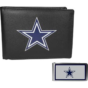 Siskiyou Sports NFL San Francisco 49ers Leather Bi-fold Wallet & Color Money Clip, Black, One Size
