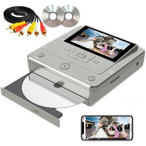 VHS to Digital Converter, DVD Recorder for TV Recording, VCR/Camcorder/RCA to USB Device/SD Card/HDD, Smart Phone WiFi to DVD/USB/SD/HDD Copy, Free APP Media Burner【AV Cable & 10 Pcs DVD-R Included】