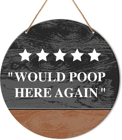 Muktoujaumai Funny Bathroom Sign Wall Decor, Bathroom Hanging Sign Decor Farmhouse Wall Decoration Wood Sign for Toilet, Restroom, Men Women Bathroom Sign in Saudi Arabia