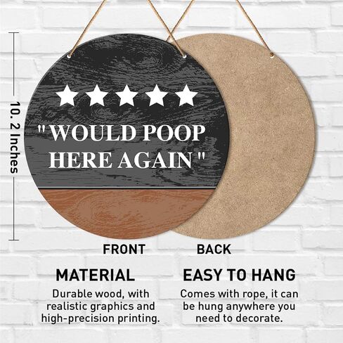 Muktoujaumai Funny Bathroom Sign Wall Decor, Bathroom Hanging Sign Decor Farmhouse Wall Decoration Wood Sign for Toilet, Restroom, Men Women Bathroom Sign in Saudi Arabia