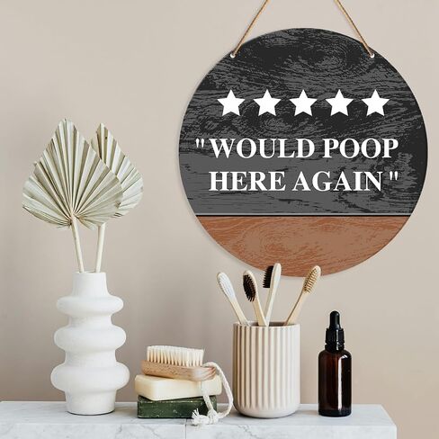 Muktoujaumai Funny Bathroom Sign Wall Decor, Bathroom Hanging Sign Decor Farmhouse Wall Decoration Wood Sign for Toilet, Restroom, Men Women Bathroom Sign in Saudi Arabia
