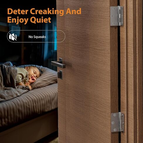 مفصلات الأبواب باللون الأسود غير اللامع - 3 مفصلات أبواب سوداء مقاس 3.5 بوصة مفصلات أبواب داخلية مع زاوية مربعة - مفصلات سوداء مقاس 3 1/2 بوصة للأبواب أجهزة أبواب سكنية قياسية مقاس 3.5 بوصة in Kuwait