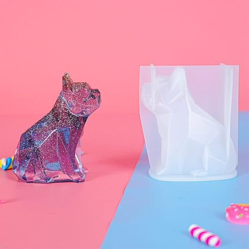 FineInno Bulldog Shape Resin Mold, 3D Animal Silicone Mold for Epoxy Resin,Dog Art Casting Mold for DIY Resin Craft,Soap, Clay,Candle,Home Decor in Saudi Arabia
