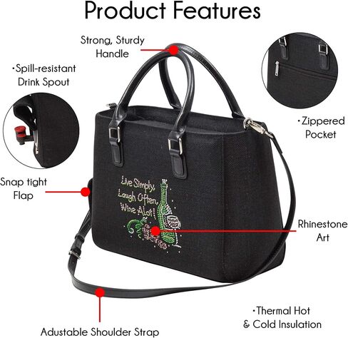 Insulated Drink Purse w/ 3L Bladder Bag | Thermal Hot and Cold Storage | Portable Drinking Dispenser for Wine, Cocktails, Beer, Alcohol | PU Leather Finish (Purple Cork Flower) in Saudi Arabia