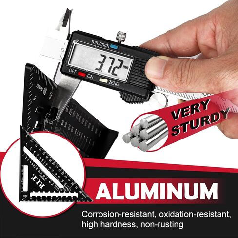 P.I.T. Angle Protractor,Stainless Steel Square Head,Angle Ruler Finder 0-180°,10 cm Woodworking Ruler, Angle Measure Tool, Craftsman Angle Measure Tool for Carpenters & Woodworking Hobbyists. in Saudi Arabia