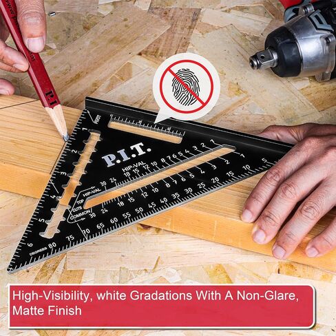 P.I.T. Angle Protractor,Stainless Steel Square Head,Angle Ruler Finder 0-180°,10 cm Woodworking Ruler, Angle Measure Tool, Craftsman Angle Measure Tool for Carpenters & Woodworking Hobbyists. in Saudi Arabia