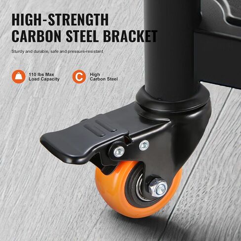 VEVOR Office Chair Wheels, Set of 5, 2 inch Caster Wheels Replacement for Hardwood Floors and Carpet, Heavy Duty Computer Gaming Desk Casters with Double Wheels, 2200 lbs Load Capacity, Universal Fit in Saudi Arabia