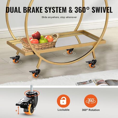 VEVOR Office Chair Wheels, Set of 5, 2 inch Caster Wheels Replacement for Hardwood Floors and Carpet, Heavy Duty Computer Gaming Desk Casters with Double Wheels, 2200 lbs Load Capacity, Universal Fit in Saudi Arabia