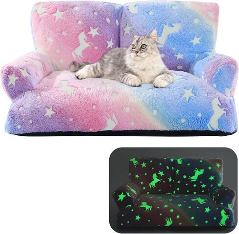 Glow-in-The-Dark Cat Couches for Indoor Cats,Pet Couch Bed with Non-slip Bottom,Pet Sofa Bed for Puppy Sleeping,Playing in Saudi Arabia