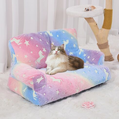 Glow-in-The-Dark Cat Couches for Indoor Cats,Pet Couch Bed with Non-slip Bottom,Pet Sofa Bed for Puppy Sleeping,Playing in Saudi Arabia