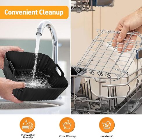 11pcs Air Fryer Accessories for Ninja Air Fryer Pro XL 6-in-1 6.5 QT AF181 and 6-8 QT Air Fryer, with Air Fryer Liners Disposable 100pcs and Silicone Aiy Fryer Liners Reusable, Cheat Sheet in Saudi Arabia