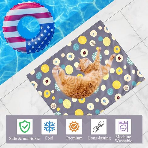 Cat Hammock Bed Cool Summer Hanging adjustable Pet Hammock Bed for Cats/Small Dogs/Rabbits/Other Small Animals (Blue Fruit) in Saudi Arabia