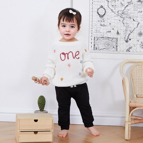 First Birthday Outfit - Girl's 1st Birthday Sweatshirt & Boy's Gift Sweater - Knitted Tops for Fall & Winter in Kuwait