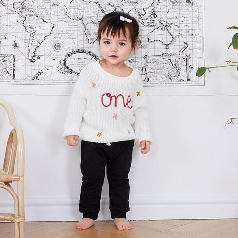First Birthday Outfit - Girl's 1st Birthday Sweatshirt & Boy's Gift Sweater - Knitted Tops for Fall & Winter in Kuwait