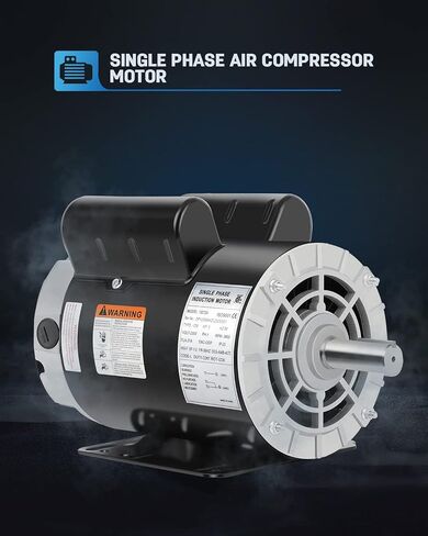 Air Compressor Motor 5 HP SPL Electric Motor 3450 RPM, 230V Single Phase Motor, 56 Frame 5/8 Keyed Shaft 60 HZ in Saudi Arabia