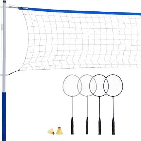Franklin Sports Portable Badminton Set - Adult and Kids Badminton Net - Perfect Backyard/Lawn Game - Includes 4 Racquets - Recreational