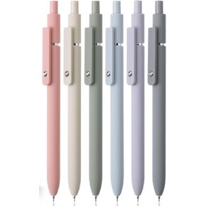 Mr. Pen - Retractable Fine Point Gel Pens, 6 Pack, Morandi Barrels, Fast Dry Ink, Cute Aesthetic Pens for Journaling