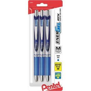 Pentel® EnerGel® Deluxe RTX Gel Pens, Medium Point, 0.7 mm, Assorted Barrels, Violet Ink, Pack Of 3
