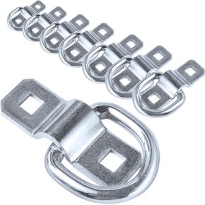 D-Ring Tie Downs Anchor 3/8" Heavy Duty 6000 Pound Steel Tie Down Ring Lashing Ring for Loads on Trailers Trucks RV Campers Vans ATV SUV Boats Motorcycles etc Vehicles with Mounting Bracket, Pack of 8