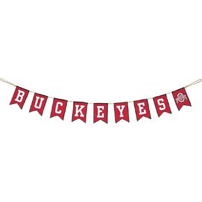 Ohio State Tailgate Banner by Hanna’s Handiworks – Lightweight Pre-Strung Fabric Decoration for Indoor or Outdoor – Represent your Big 10 College & Show Team Spirit with Buckeye Fan Décor