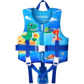 Welebar Toddler Swim Vest, Floaties with Adjustable Safety Strap for Boys and Girls Aged 2-10 Years/22-88lbs