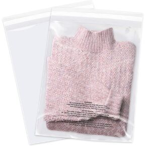 20 Pcs - 12" x 15" Suffocation Warning Self Seal Clear Plastic Poly Bags 1.6 Mil-Removable Adhesive