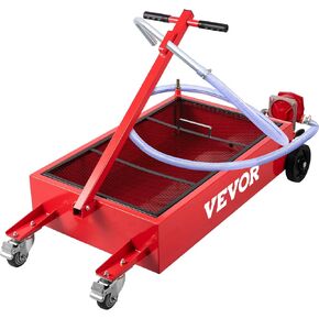 VEVOR Oil Drain Pan, 17 Gallon Low Profile Oil Drain Pan with 180W Electric Pump, 8.2ft Hose & Folding Handle, Rolling Oil Drain Cart for Trucks, Buses, RVs