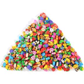 300 Pieces Mini Erasers for Kids, Bulk Small Animal Fruit Pencil Erasers Assortment for Home Rewards, School Supplies and Gift Filling