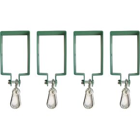 Hi Flame Heavy Duty Steel Swing Hangers for Wooden Sets Includes Snap Hooks. for Connecting to a 4"x6" Beam (Green, Set of 8)
