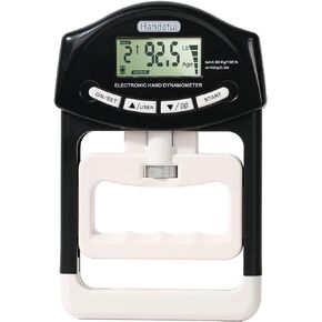 Handeful Grip Strength Tester Trainer - Dynamometer Handgrip Measurer Meter, Handheld Strengthener Exerciser for Sports, School, and Home Use (198Lbs / 90Kgs)