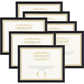 EYMPEU 8.5x11 Picture Frames Black Set of 7, 8.5 x 11 Certifaicate Frame Document Award Diploma Display, Wall or Tabletop