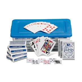 hand2mind Standard Index Playing Cards with Storage Tote, Teacher Supplies, Classroom Supplies for Teachers Elementary, Deck of Cards for Kids, Playing Cards Bulk, Poker Cards (Pack of 30)