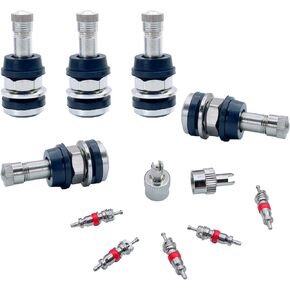 5 Pieces TR416 Metal Valve Stems Outer Mount Fits, High-Pressure Metal Clamp-in Valves Fits .453" & .625" Rim Holes Long 1 1/2" (Silver)