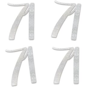 Silver Glitter 71 Cut-Out Numbers, 71st Birthday Party Anniversary Decorations DIY Essentials