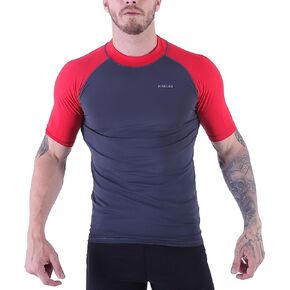 Men's Diving Rash Guard Swim Shirt Loose Fit Athletic Undershirt Quick Dry Surfing Tops UPF 50+
