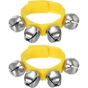 PATIKIL 2pcs Wrist Bells, Jingle Bells Ankle Bells Percussion Instruments Musical Rhythm Band 4 Silver Bells for Birthday Party Christmas, Blue