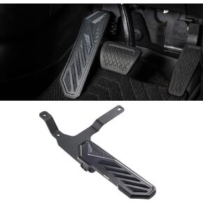 Dead Pedal Foot Rest Pad - Left Side Kick Panel Anti-Slip Thickened Compatible with 2007-2023 Jeep Wrangler JK JL JLU 4xe Gladiator JT Adjustable No Drilling Black