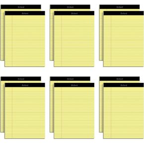 Oxford 8.5 x 11 Legal Pads, 12 Pack, Wide Ruled, Yellow Paper, 50 Sheets Per Writing Pad, Made in the USA (74020)