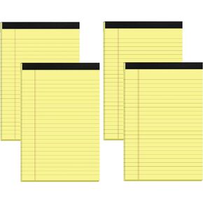 8 Pack Yellow Legal Pads 5x8 Small Note Pads 240 Sheets Perforated Yellow Pads Paper Narrow Ruled Writing Pad 80gsm Premium Thick Paper College Ruled Legal Notepads for Students, Office, Business