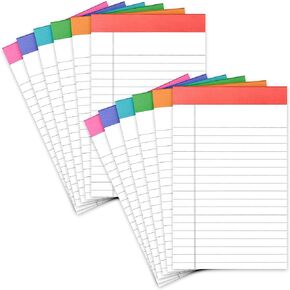 PAPERAGE Lined Legal Pads, (Jewel Tone), 6 Pack, 50 Sheets Each, Wide/Legal Ruled, Note Pads, Paper, 5 inches x 8 inches
