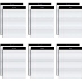 Oxford 8.5 x 11 Legal Pads, 12 Pack, Wide Ruled, White Paper, 50 Sheets Per Writing Pad, Made in the USA (74030)