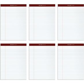 TOPS 8.5 x 11 Legal Pads, 6 Pack, Premium Docket Gold Brand, Wide Ruled, Thick White Paper, Sturdy Back, 50 Sheets, Made in USA (99709)