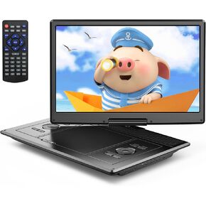 YOTON 16.5" Portable DVD Player with 14.5" HD,4-6 Hours Working Time with Built-in Battery,Swivel Screen,Dual Stereo Speakers, USB/SD/AV/Audio/Gamepad Support [Not Support Blu-Ray]