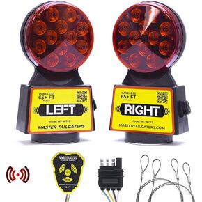 Master Tailgaters 19" Wireless Trailer Tow Light Bar | Ultra Bright LED | Multi Functional Signal Lights | Sturdy Magnetic Mount | 48 Feet Range | 4 Pin Flat Hitch Transmitter