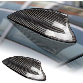AIRSPEED Carbon Fiber Car Shark Fin Antenna Cover Auto Antenna Toppers Sticker for BMW F10 F18 F01 F02 F04 Exterior Accessories, Black
