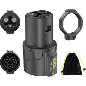 Syncwire J1772 to Tesla Adapter for Easy Charging, 60A/240V AC, SAE J1772 Charger Adapter Compatible with Model 3/Y/S/X, Protective Shield & Portable Storage Pouch Included