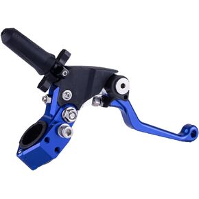 PRO CAKEN 7/8" 22mm Universal Motorcycle Aluminum 360 ° Alloy Foldable Clutch Handle with Mounting Seat for Motorcycle Street Sport Dirt Pit Mini Bikes Scooter ATV -Black