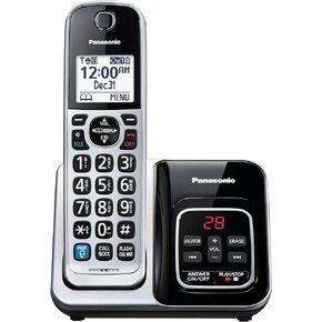 Panasonic Expandable Cordless Phone System, Bluetooth Pairing for Wireless Headphones and Hearing Aids, Smart Call Block, Bilingual Talking Caller ID, 2 Handsets - KX-TGD892S, Silver/Black